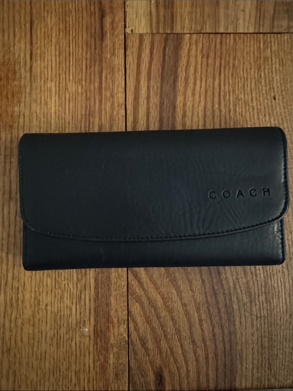 Coach Black Leather Clutch Wallet